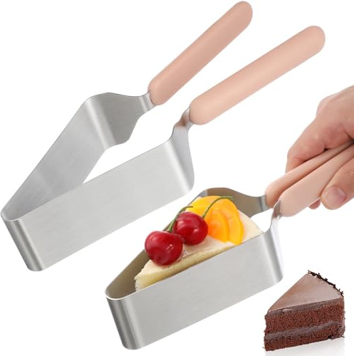 iplusmile 2-Pack Stainless Steel Cake Cutter Slicers with Adjustable Divider and Double Non-Slip Handles for Even Cake Pie and Cheesecake Slices Ideal for Weddings and Parties