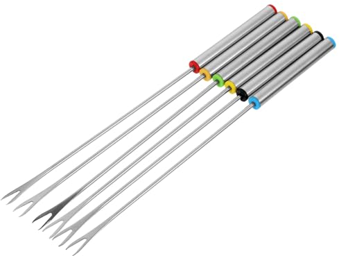 LIFKOME 6st Grillgabel Grillspieße Aus Metall Grillstäbchen Am Lagerfeuer Hot-dog-bratstangen Braten Fleisch Smores Spieße Riecht Stöcke Grillstock Obst Rostfreier Stahl Teleskopisch