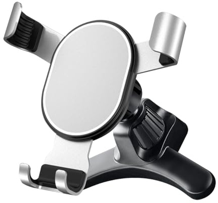 JNNJ Universal Handyhalterung Für Autos, Auto-Telefonhalterung Air Vent, Schwerkraft Auto-Telefonhalterung, Superstabile Universal Handyhalterung für Autos(Silber)