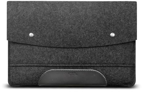Pack & Smooch Hülle Filz kompatibel mit iPad Pro/Air 13 | 100% Merino Wollfilz | Magic Keyboard | Farbe Anthrazit/Schwarz | Hampshire