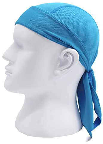 Wisafory Bandana bandana da uomo e donna, bandana, berretto da corsa, berretto estivo, copricapo estivo, per escursioni, ciclismo, moto, celeste