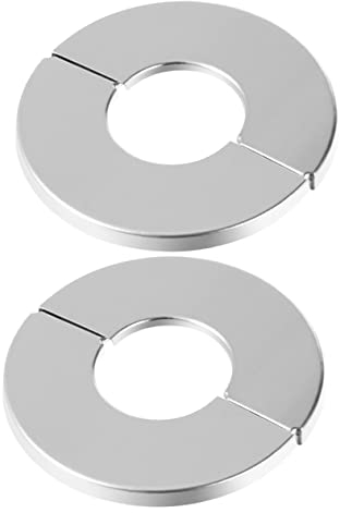 HOMOCONO Sanitär Abdeckplatte 2 Stück Edelstahl 42mm Geteilter Flansch Deckel Lochabdeckung Für Heizung Wasser Eckventile