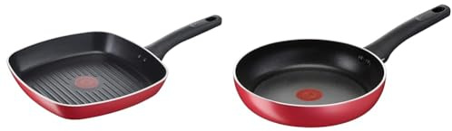 Lagostina Grill Antiaderente in Alluminio 26x26 cm, Induzione, Gas e Forno & Cucina Mediterranea Padella Antiaderente in Alluminio Ø 24 cm, Pentola Induzione