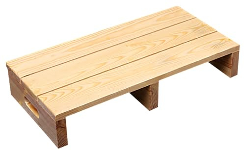 TRAGLO One Step Stool, rutschfeste, tragbare Bettstufen, Holzhockerstufe für Schlafzimmer, Badezimmer, Küche, 250 kg Tragkraft, kein Zusammenbau erforderlich(Color:B,Size:50x30x11cm)