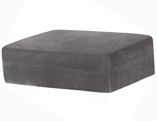 Miecoae Hockerbezug, Bezug Hocker Rechteckig，Fußbank Husse, Hocker Überzug Schwarz/Rot, Bezug für Ottomane, Ottomane Schonbezug(T-05,75-85x60-70cm)