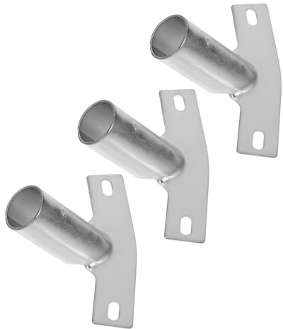 HAPINARY Iron Brush Handle Bracket Easy Installation, 3pcs Metal Broom Handle Bracket Replacement Secure Connection, Pole and Broom Head for Household Cleaning Tools