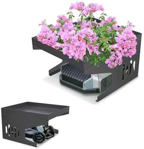 UISEBRT Rasenmäher-Roboter Garage aus Metall – Robuster Carport mit UV- & Staubschutz, 70x60x42,5 cm, geeignet für gängige Mähroboter-Modelle