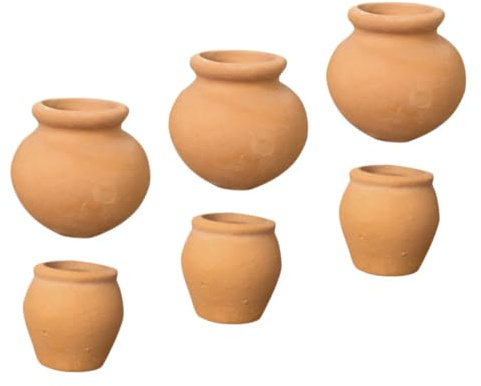 IWOWHERO 6 Mini Macetas de Terracota para Suculentas, Macetas de Vivero y Vasija de Barro para Plántulas, Hogar y Manualidades DIY