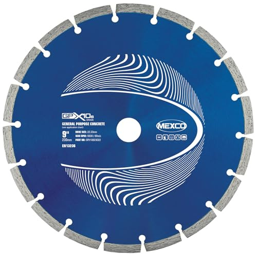 Disco diamantato per calcestruzzo Mexco GPX10-8 per uso generale, per materiali da costruzione non abrasivi - 230 mm, altezza segmento 8 mm