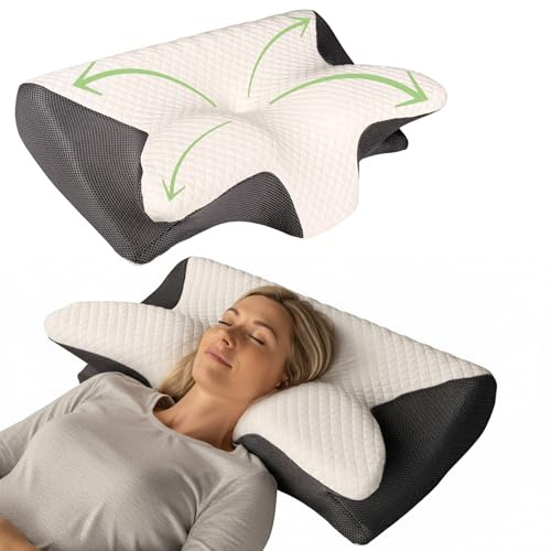 Zenadia Almohada Cervicales y Cuello, Almohada Antironquidos, Almohada Viscoelastica, Almohada Dormir de Lado, Memory Foam, Almohada Ortopédica Cervical