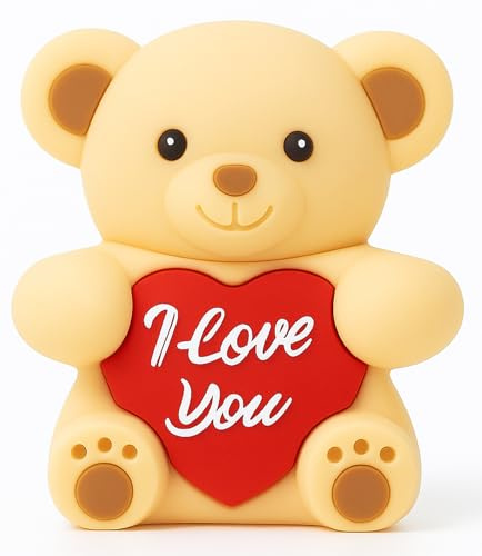 Ulticool - Teddy Clé USB 16 Go avec cœur - I love you - Design romantique pour hommes, femmes, petit ami ou petite amie - Saint-Valentin, anniversaire, anniversaire de mariage - Ulticool - Beige