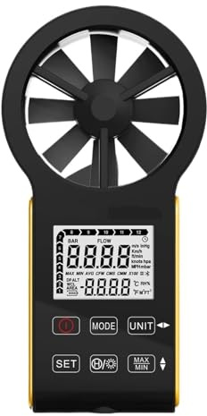 Medidor de velocidad del viento, anemómetro recargable que mide la velocidad del viento, prueba el volumen del flujo de aire, comprobador de flujo de aire portátil para jardín al aire libre