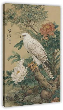 NLKQHTF Póster artístico de halcón oriental, lienzo para decoración de pared, pinturas para sala de estar, dormitorio, decoración de 12 x 18 pulgadas (30 x 45 cm)