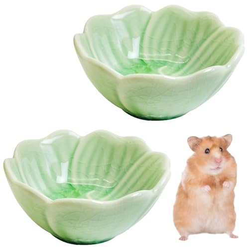 2 ciotole per criceti verdi, design narciso, piccola ciotola per animali domestici, per porcellini d'India, ricci, conigli, ciotola stabile senza punta con facile pulizia, ciotola per cibo per