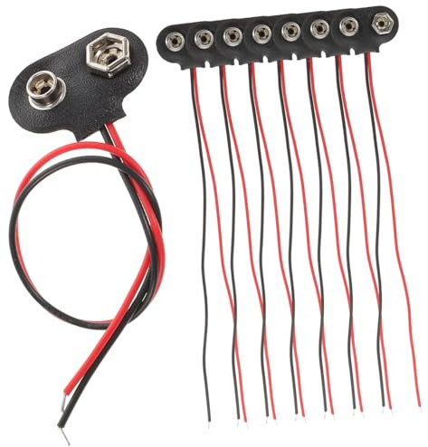 ELAYARD Connettore a Fibbia per Batteria da 9V Tipo T Cavo Elettrico da 6 CM Morsetto Compatto per Esperimenti Scientifici e Apparecchiature LED Set da 50 Pezzi per Sostituzione Rapida