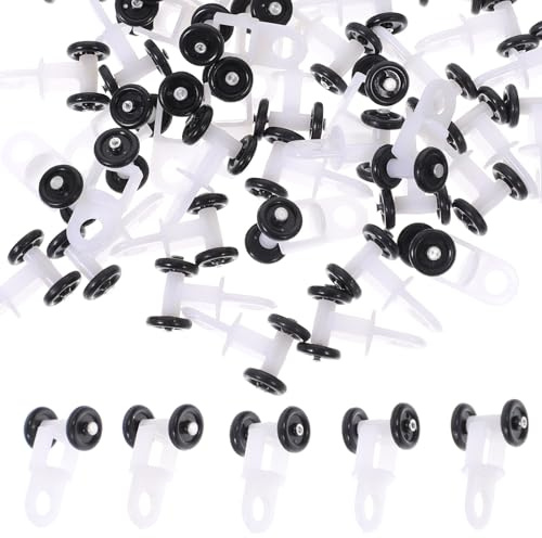 TOYANDONA Poulies de Guidage pour Rail de Rideau Coulissant, 100 roulettes en Métal et Résine, Compatibles Rails Droits et Courbes, pour Fenêtres, Portes et Stores Couleur Aléatoire