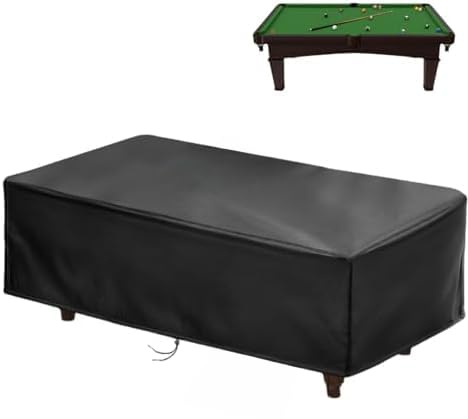 Homeponnew Outdoor Pool Table Cover for 8ft Billiard Tables - 600D Oxford Fabric, Windproof with Adjustable Drawstring & Buckles, Full Coverage