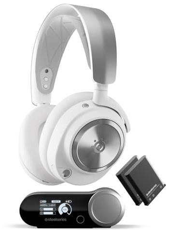 SteelSeries Casque gaming multi-système Arctis Nova Pro Wireless - Haut-parleurs magnétiques en néodyme - Réduction de bruit active -Autonomie sans fil illimitée -Micro ClearCast Gen 2 - PC,PS5,Mobile