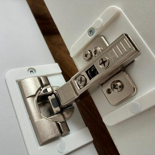 Hinge Repair Plate Set in Various Colours Kitchen Hinge Repair Plates with Pieces Screws and Cover Caps Kitchen Hinge Repair Kit Door Cabinet Home Furniture