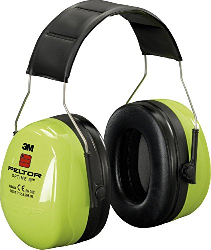 3M Peltor OPTIME III EAR MUFFS, HEADBAND, 35 DB, HI-VIZ GREEN, H540A-461-GB