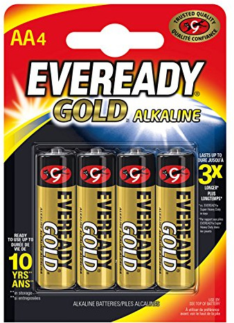 Energizer Eveready Gold 635267 Alkaline AA Mignon/LR6 Batteries Pack of 4 Chrome