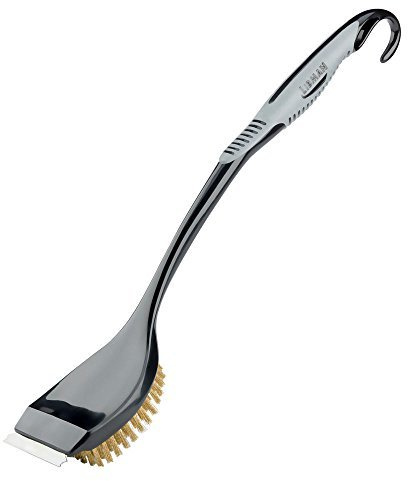 Libman 529 Extra-Long Handle Grill Brush with Scraper, Black