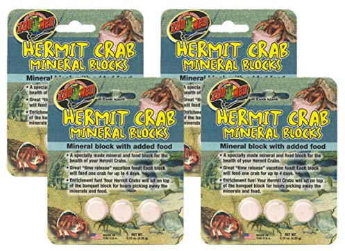 Zoo Med (4 Pack) Hermit Crab Mineral Block with Added Food Supplement
