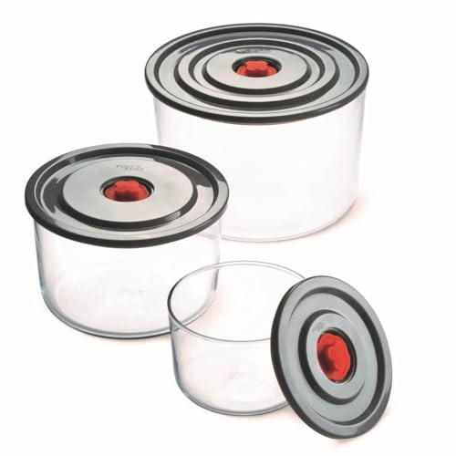 Simax 8593419250965 3-teiliges Vorratsdosen-Set mit Kunststoffdeckel, One size, transparent