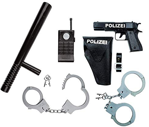 Idena 8040007 - Polizei- Set, Pistole, Halfter und Handschellen (Komplett-Set)