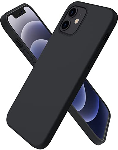 ORNARTO für iPhone 12 mini Hülle aus Silikon 5,4 Zoll - Schwarz | Premium Flüssigsilikon, dünne Handyhülle, weich und griffig, tolle Haptik, stoß- und kratzfest, große Farbauswahl