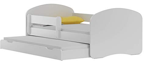 BDW NEU Kinderbett mit 2 Liegeflächen und 2 Matratzen DOPELLBETT 180x90 Weiß - für Mädchen und Jungen JUGENDBETT || KOSTELNOS Versand ||