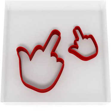 Mini/Small Middle Finger Set of 2 Value Fondant Cutters Pair 3CM + 5CM