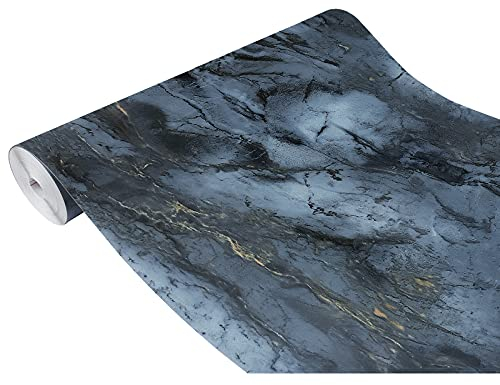 Klebefolie Möbel 67,5x990 cm | Möbelfolie selbstklebend in Steinoptik | Folie für Möbel zur einfachen Renovierung von Türen, Tischen und Regalen | Klebefolie dekorativ und abwaschbar | Romeo Gold