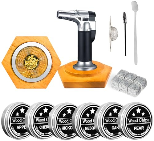 Bourbon Whiskey Geschenke für Männer Papa – Cocktail-Räucher-Kit mit Taschenlampe, Geburtstag, Jahrestag, einzigartige Geschenke für Männer, Vater, Freund, Ehemann, Opa, geräuchertes Bourbon-Set