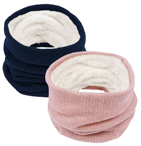 Chalier Fashion 2 Pack Unisex Schal Winter Loop Strickschal Schlauchschal für GehenLaufski Outdoor Täglicher Verschleiß Damen Herren