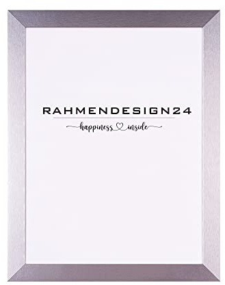 Rahmendesign24 Bilderrahmen Milano 60x80 (POSTERFORMAT) Silber (hochglanz) Fotorahmen, Wechselrahmen, Posterrahmen, Puzzlerahmen