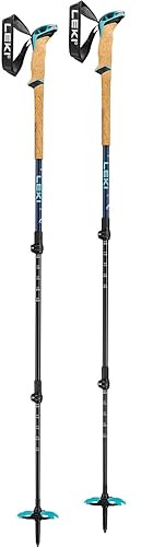 LEKI Bernina Lite 3 skidstavar, denimblå-mörkblå-mintgrön, 100–135 cm