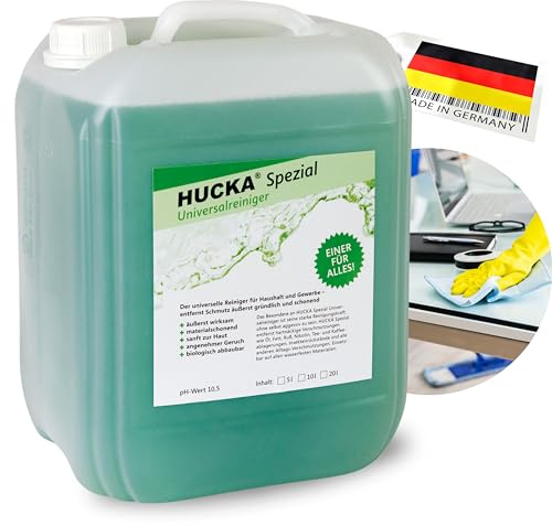 HUCKA spezial Universalreiniger (5 Liter) - extrem effektiv - entfernt mühelos Verschmutzungen wie Fett, Öl, Kaffee, Nikotin, uvm. - biologisch abbaubar