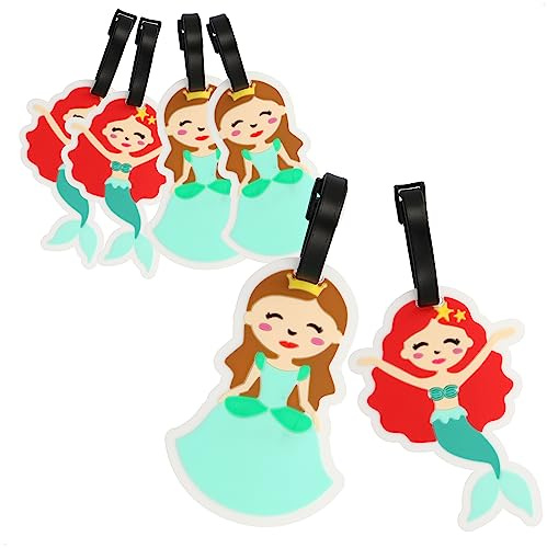 com-four® 6x Kofferanhänger aus flexiblem Kunststoff in bunten Farben | Gepäckanhänger für Kinderkoffer und Reisetasche - Adressanhänger
