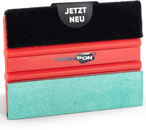 MARAPON® Rakel für Folie | Hochwertiges Folierungs-Werkzeug | Folienrakel 2-in-1 mit Vlies- & Stoffüberzug | Rakel für Profis | Geeignet für Fensterfolien, Möbelfolien und Autofolie