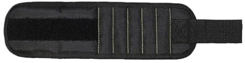 Starke Magnetische Armband Tragbare Werkzeug Tasche Magnet Elektriker Handgelenk Werkzeug Gürtel Schrauben Nägel Bohrer Bits Armband for Reparatur Werkzeug (Color : Black)
