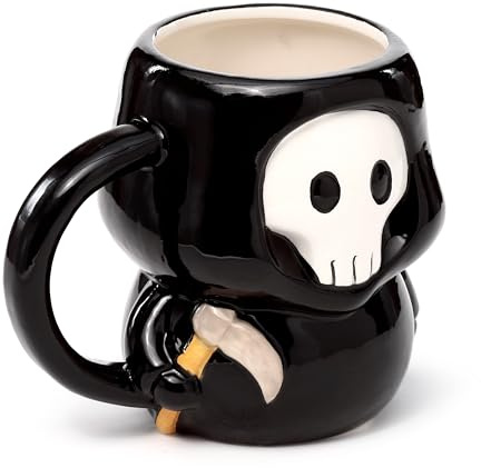 Puckator Skull Boy Ceramic Shaped Mug - Funny Home Accessories - Cute Gifts for Girlfriend - Large Mugs for Men Women Hot Drinks - Cups Presents - Secret Santa Gift Cup Set
