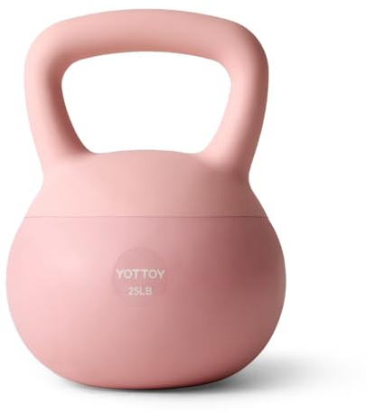 YOTTOY Pesas rusas suaves, pesas rusas antideslizantes para entrenamientos en casa, juego de pesas rusas con fuerza y seguridad garantizadas (rosa, 25 libras)