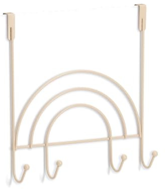 Zeller 13830 Türhänger m. 4 Haken Rainbow, Metall, beige