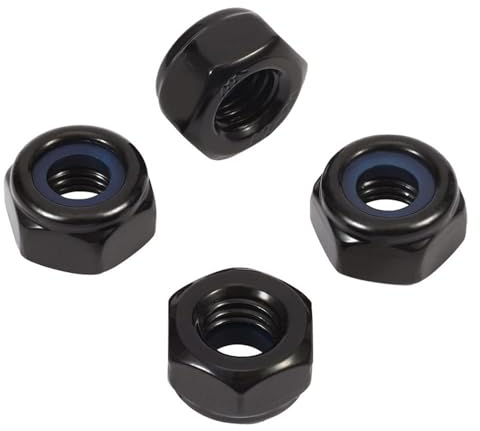 ORTAVA M5 Edelstahl Muttern - Sechskantmuttern DIN 985, 30 Stück Sicherungsmuttern A2 V2A, Selbstsichernde Stoppmuttern Set (Schwarz)