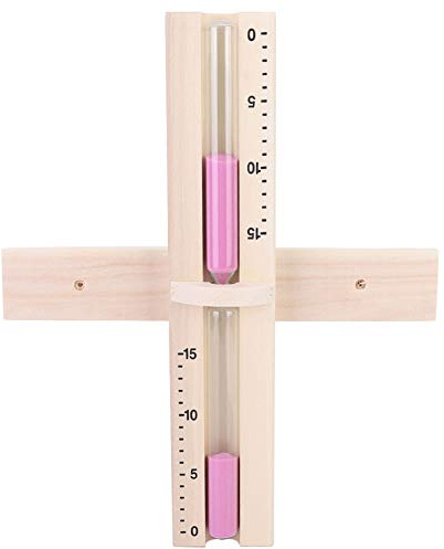 Yctze 15-Minuten-Wand-Sanduhr für Saunaraum, Sanduhr aus Holz mit Rosa Sand – Unverzichtbare Saunauhr
