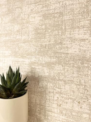 NEWROOM Papier peint Beige Aspect usagé Intissé - Moderne Taupe Or Béton Métallique Industriel