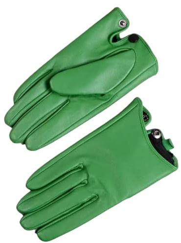 Lederhandschuhe für Herren, echtes Schaffell, ein Knopf, kurze Handschuhe, EN8, M