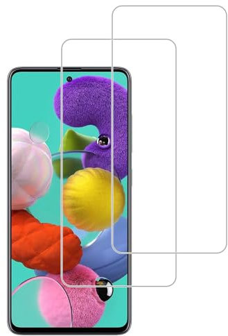 Displayschutzfolie für Samsung Galaxy A51, gehärtetes Glas, Härtegrad 9H, berührungsempfindlich, kratzfest, blasenfrei