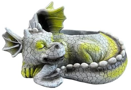 Statue de dragon de jardin, sculpture de dragon fantastique, décoration de dragon en plein air, statue de dragon résistante aux intempéries, ornement de jardin de dragon, statue de dragon détaillée,